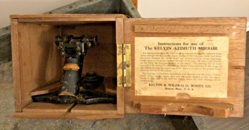 Antique / Vintage KELVIN AZIMUTH MIRROR, Nautical Instrument, Kelvin White Co.