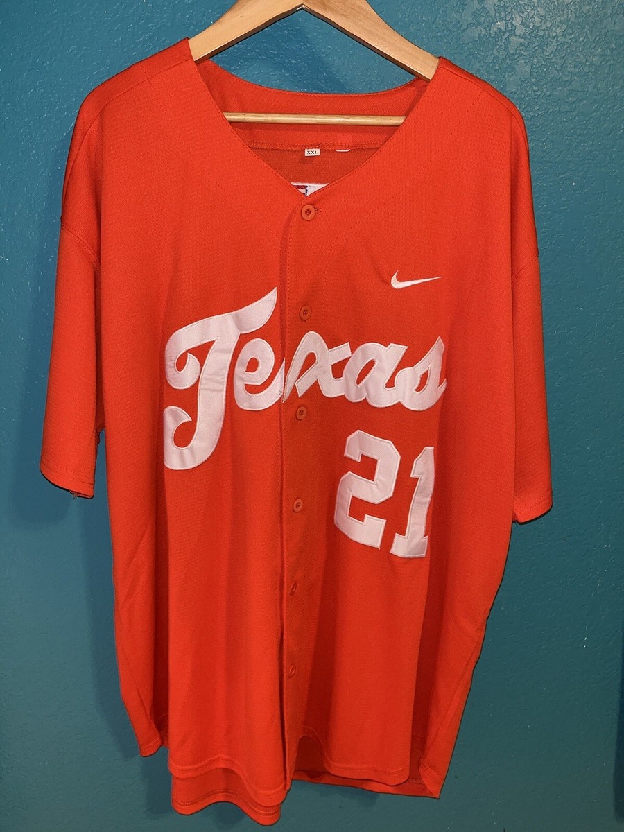 Roger Clemens Texas Longhorns Baseball Jersey 2XL Orange Stitched New W/O  Tag