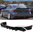 For 22-24 Civic Sedan 4Dr Yofer V2 PU LED Rear Diffuser Lip & Corner Spats Apron