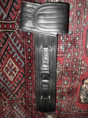 Star Wars Galaxy Edge Costume Disney Cosplay Black Faux Leather Waistbelt S/M