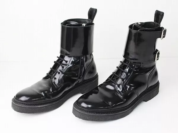 MEN&#039;S Black Patent Leather Boots Sneakers US 9 EU 42 UK 8 eBay