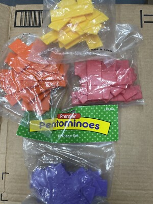 Lot Pentominoes Learning Resources -12 Piece Set - Red - Orange, Purple ,Yellow