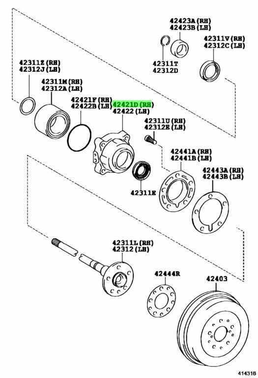 Carcasa de cojinete de eje para Toyota Hilux 2015 2016 2017-2023 RR Foto 4 de 4