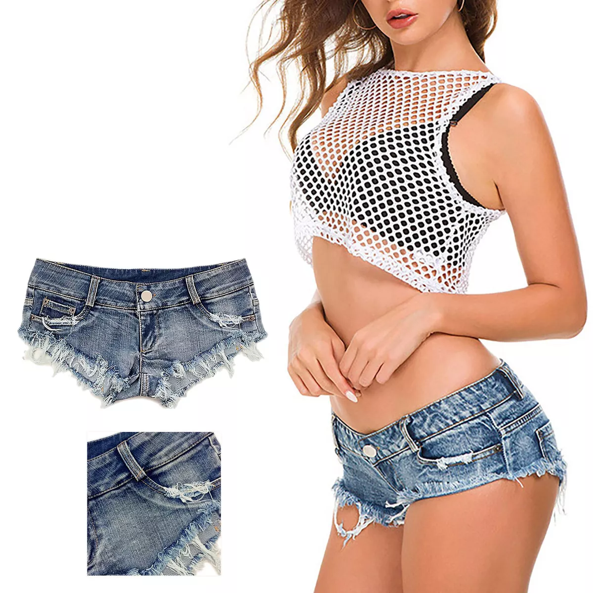 Jeans bikini hot sale shorts
