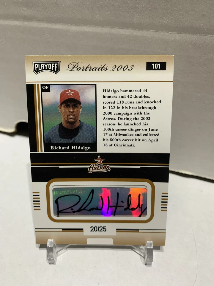 2003 Playoff Portraits Silver Combo Materials /25 Richard Hidalgo #101 - Image 2 of 2