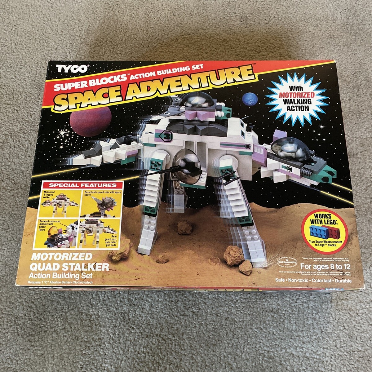 1989 Super Blocks SPACE ADVENTURE : “Motorized Quad Stalker” NIB
