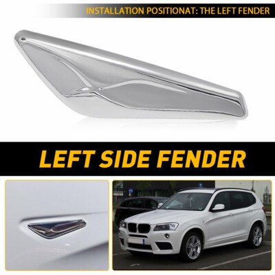 Chrome Front Left Side Trim Fender Finisher For 2015-2017 X3 BMW X4 F25 F26