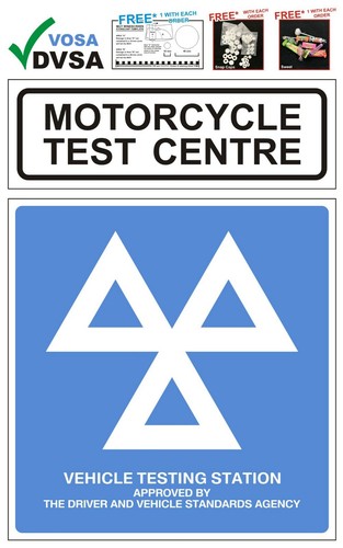 MOT SIGN | MOT SIGNS | VOSA DVSA | MOT SIGN PACK | MOTORCYCLE TEST ...