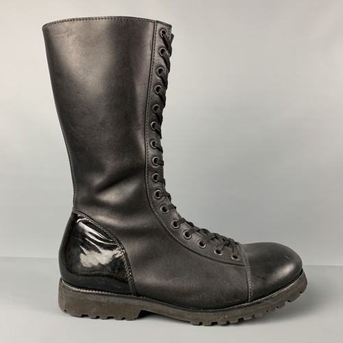 EMPORIO ARMANI Size 12 Black Leather 