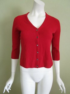 red cropped cardigan sweater