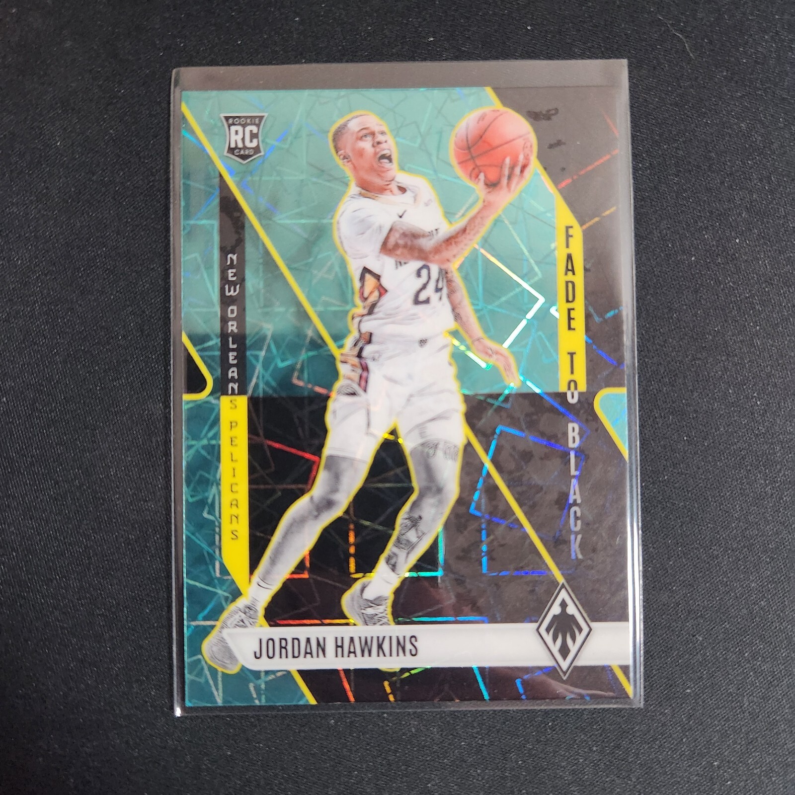 2023-24 Phoenix Jordan Hawkins #24 Fade to Black Teal Lazer (RC) Pelicans  L39