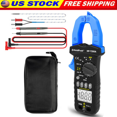 HoldPeak Digital Clamp Meter TRMS Multimeter with NCV for DC AC Volt Amp Diode