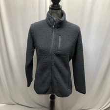 Eddie Bauer Ladies Fleece Jacket Size Small Gray Full-Zip Sherpa Warm Cozy NEW