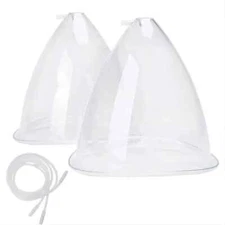 2pcs Breast Butt Enlargement Vacuum Cups 180/150ml Suction Lift Massage Set