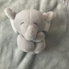 Carters Gray Elephant Lovey Security Blanket Satin Trim Soft Plush Baby Toy 14"