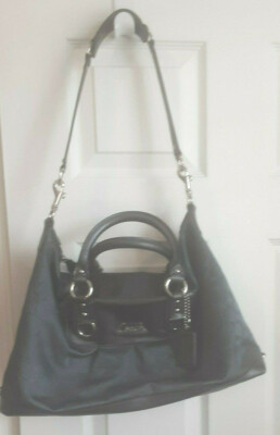 COACH バック Coach Handbag Ashley F18775 Charcoal Gray Leather Large Shoulder