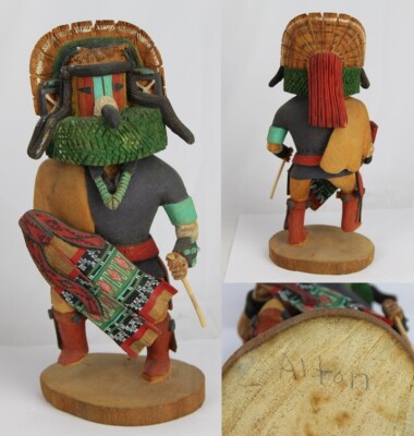 Vintage HOPI HIRSCHTÄNZERIN KACHINA PUPPE, 10'' Katsina ''ALTON'' um 1970