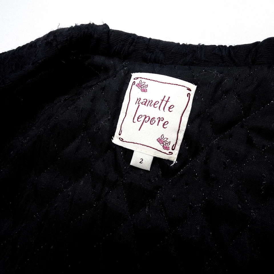 Nanette Lepore Coat Womens 2 Jacquard Gothic Whimsigoth Pinup Witchy 90s Y2K - Image 3 of 4