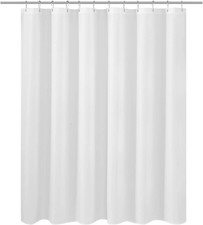 Short Fabric Shower Curtain Liner 60 Inches Long, Hotel Quality, Machine Washabl