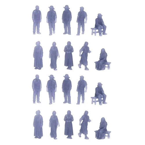 Outland Models Railroad Layout Old West People Figure Set (20 pcs) 1:160 N Scale