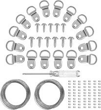 YHYZ D Ring Picture Hangers Sets(50 Sets ), D Ring Hooks + Screws + Hanging Wire