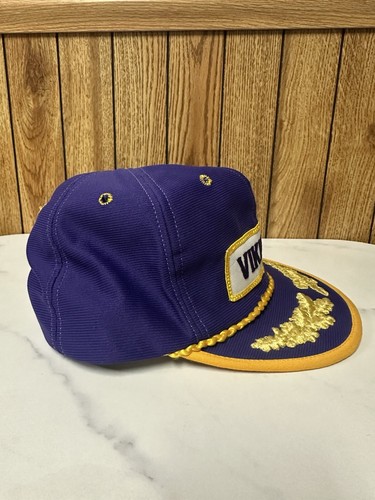 De colección Minnesota Vikings Años 80 Camionero Estilo Snapback Sombrero Cordón Barco Capitán - Imagen 2 de 8