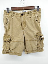 Abercrombie Kids Cargo Shorts Size 12 Tan 100 Cotton Pockets khaki