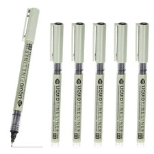 Fineliner Pens, 6 Pcs Black 05 0.45mm Fineliner Marker Waterproof Ink Pen