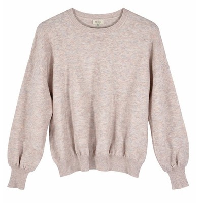 Ella Moss Heathered Pink Lightweight Knit Sweater Crewneck Pullover Size L