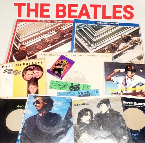 THE BEATLES VINYL RECORD ALBUM LOT LP OG Set Colloctor Vntg Vg+ Apple Red Blue