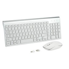 Wireless Keyboard and Mouse Combo with USB C  USB A Receiver-Full Size Type ...