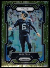Nick Folk - 2023 Panini Prizm Forest Camo Prizm 1/15 #208 BOOKEND! FREE SHIPPING
