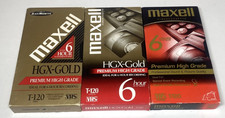 Maxwell VHS HGX-GOLD Premium High Grade 6 Hours Recording Each-Bundle of 3