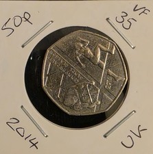 2014 - Commonwealth Games Glasgow - 50p - Circulated - Very Fine Condition