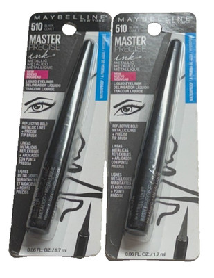 Maybelline Master Precise Ink Metallic Liquid Eyeliner 510 BLACK COMET Pack of 2