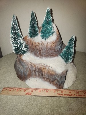 Christmas Village Landscape Mountain Backdrop Foam Trees Foliage Winter Scenery