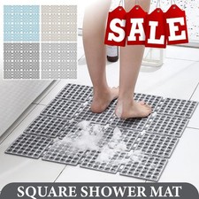 Modern Bath Mat Square Shower Mat 60 x 60 cm Anti-Mold Rubber Strong Suction