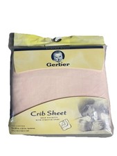 Vintage Gerber Pink Crib Sheet 100 Cotton Fits 28" x 52" Mattress NOS