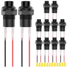 MKBKLLJY 12Pcs 12mm Black Mini Round Latching Push Button Switch C.12