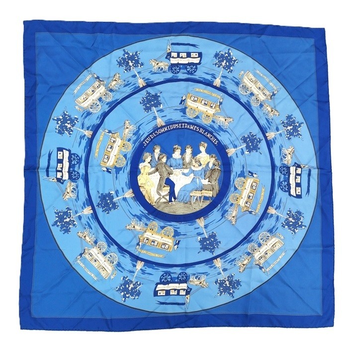 Hermes 100 Silk Carre 90 Scarf in Classic Blue
