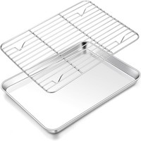 Backblech Edelstahl Mit AbküHlgitter 31,4X24,6X2,5Cm Ofenblech KüChe ZubehöR