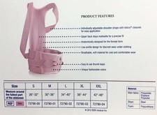 FLA Medium Women's Posture Control Brace Rose