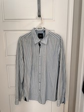 Hugo Boss Plaid Button Down Long Sleeve Shirt Regular Fit XL