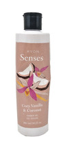 Avon Senses Cozy Vanilla  Coconut Shower Gel 10 oz Sealed New old stock Retired