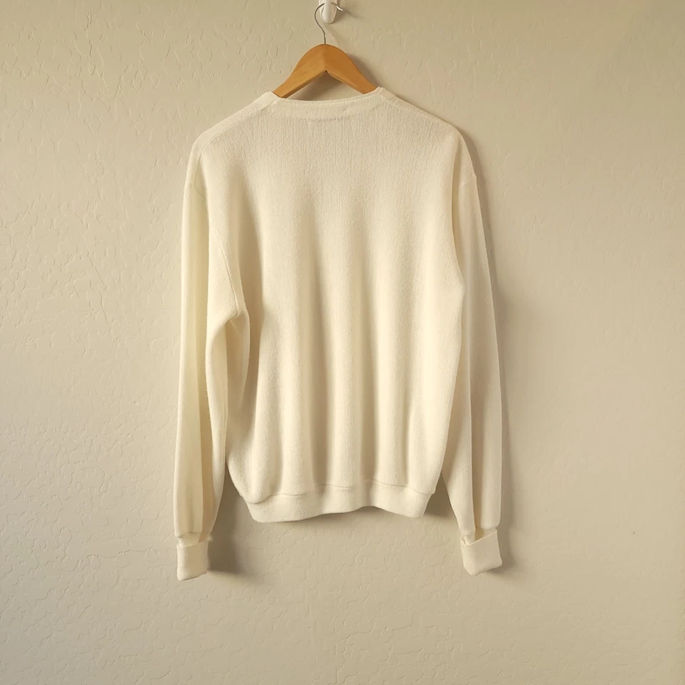 Cárdigan Suéter De Colección Izod Para Hombre XL Crema Acrílico Golf Abuelo Preppy Foto 2 de 4