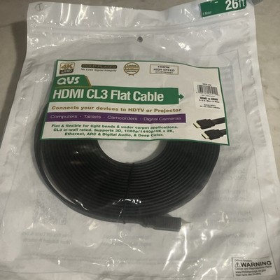 26 Feet (8 Meter) HDMI CABLE FLAT GOLD PLATED HIGH SPEED WITH ETHERNET 4K UHD