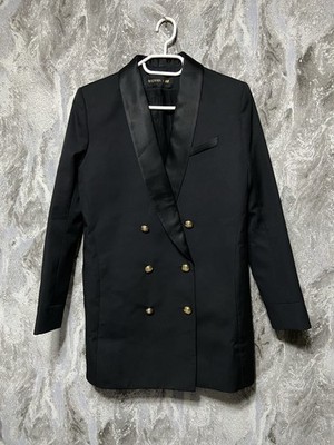 Balmain x H&M Black Blazer Jacket Dress Tuxedo Collar Size Eu 40 Us 10