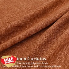 Terracotta Kitchen Tier Curtains 24" Linen Light Filtering Farmhouse Rustic D...