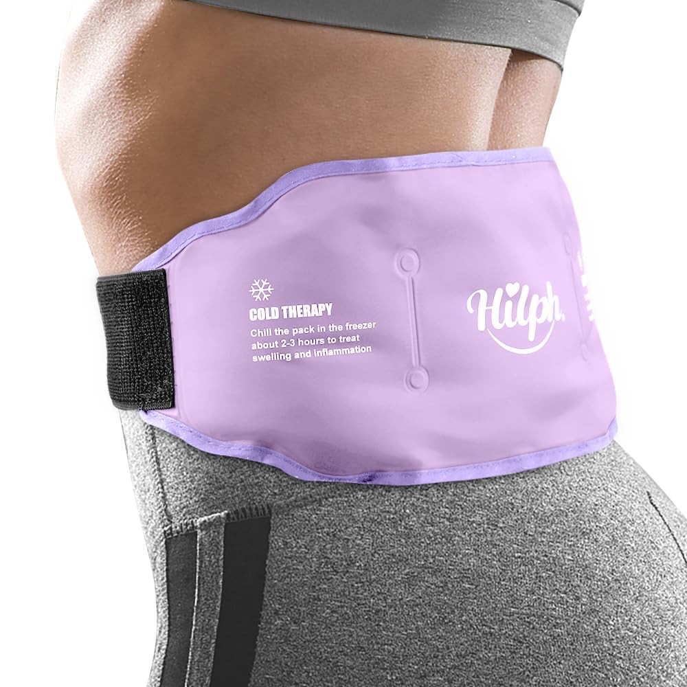 Poche de glace pour soulager les douleurs lombaires avec ceinture réutilisable noire