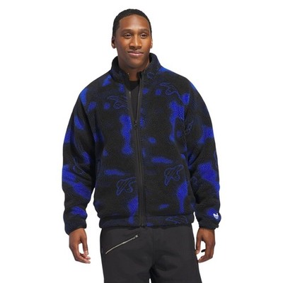 Adidas Originals Herren Shmoofoil Fleece Skate Jacke blau schwarz Skateboarding